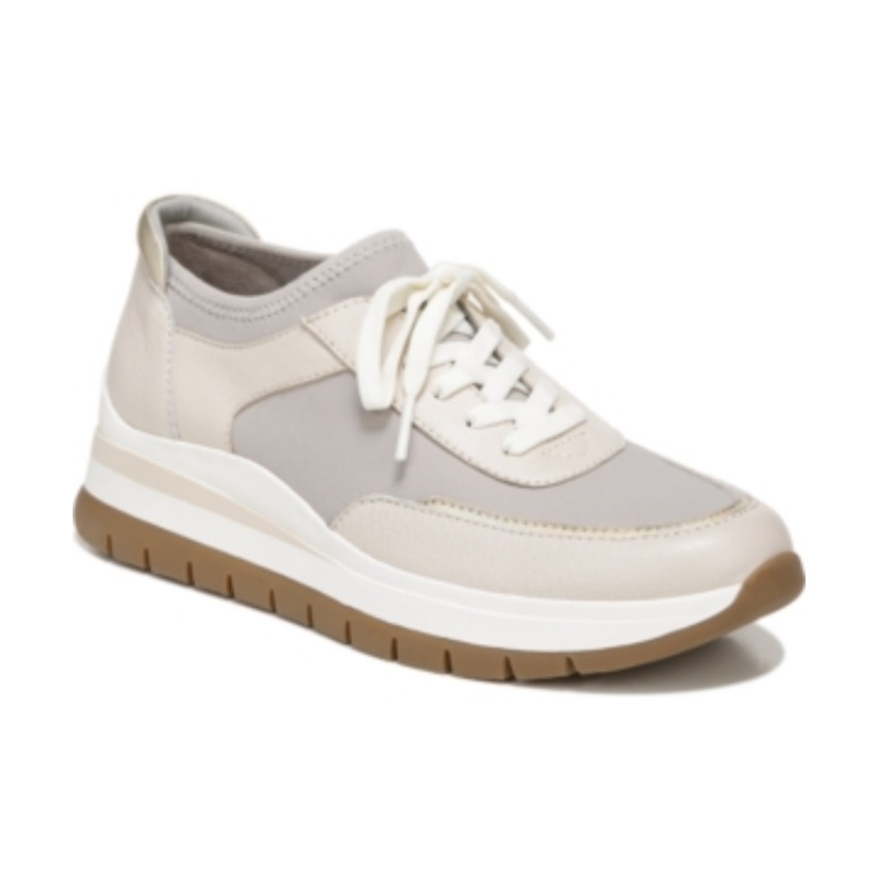 Naturalizer Women’s Parrish Stretch Platform Wedge Sneakers Porcelain SPOT NWT